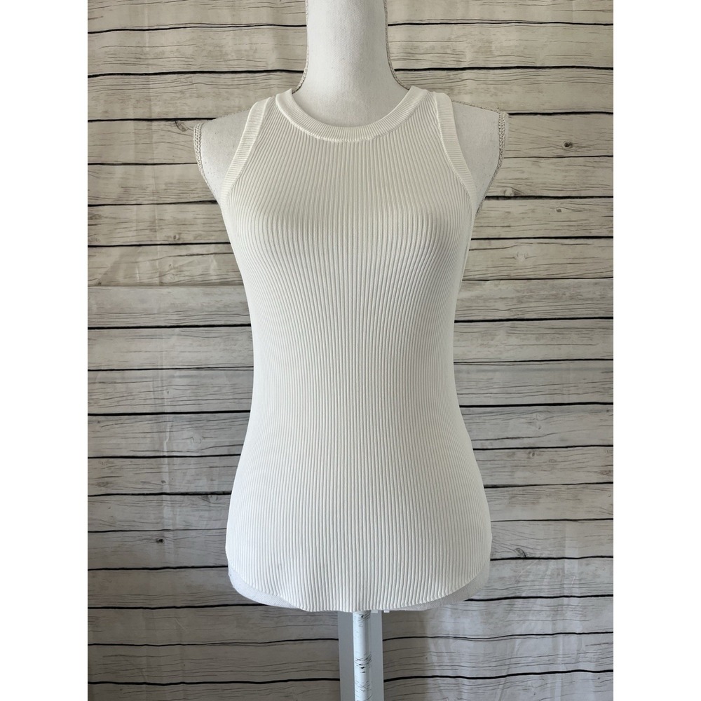 Zara white Ribbed Tank Top